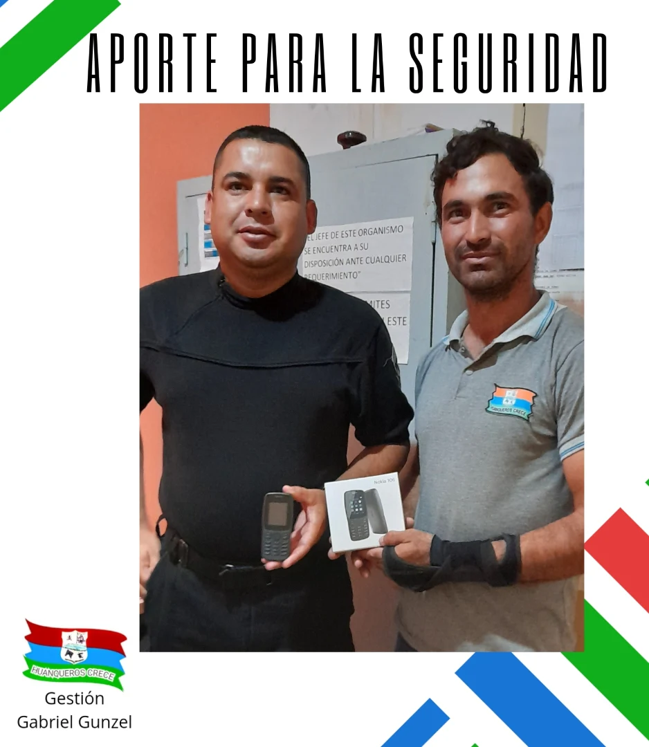 El Presidente de Comuna, Gabriel Gunzel, hizo entrega de un celular a la Comisaría local, en el marco de la renovación de equipos, con el objetivo de optimizar las comunicaciones y fortalecer el trabajo 