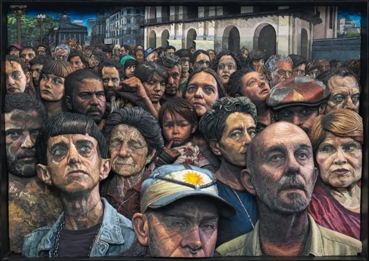 Reinterpretación de Manifestación (1934) de Berni - grupo Mondongo 2024 (1)